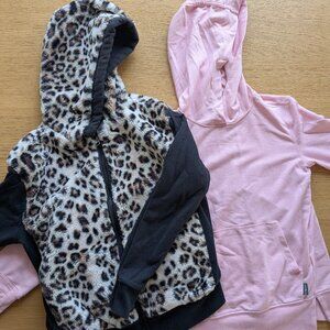 Girls Size Small Butter Fleece Puffer Jacket and Eddie Bauer Hoodie Bundle